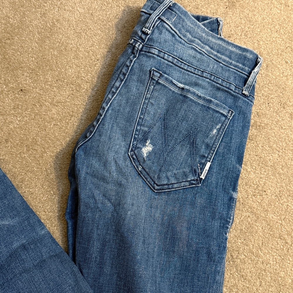 Mother size 26 The Looker Graffiti Girl Distressed Skinny Stretch Jeans